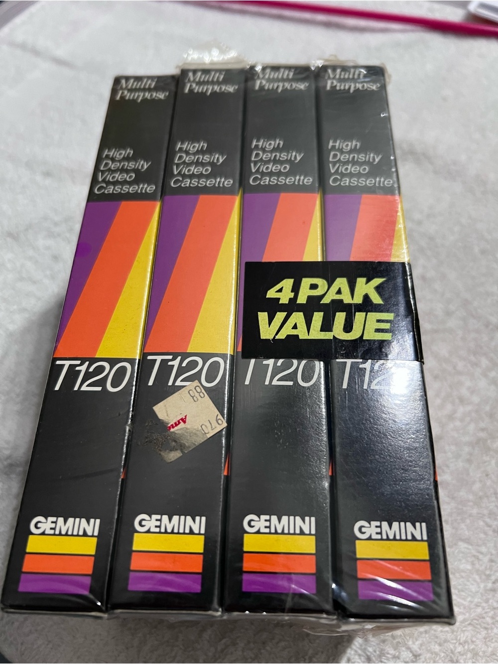 Gemini T-120 VHS Blank Video Tapes 4 Pack Sealed NOS Vintage 1992 RT1204